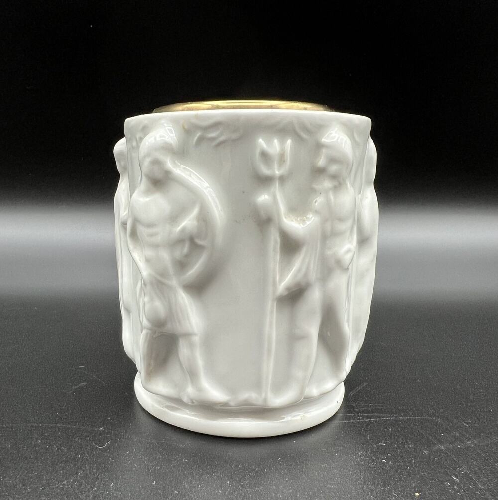 Limoges White Porcelain Embossed Tea Light Candle Holder 3” Made in France